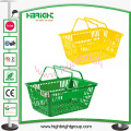 Doppelter Handgriff-Plastikeinkaufskorb für Supermarkt